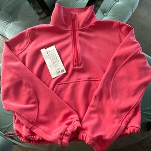 Lululemon Brushed Softstreme Half Zip Glazed Pink Size 8 NWOT